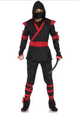 Leg Avenue Ninja Black & Red Halloween Costume Cosplay Size M/L